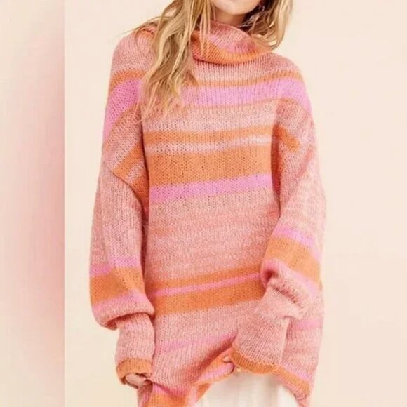 Free People Candy Stripe Wool Alpaca Blend Tunic Sweater - Picture 4 of 14